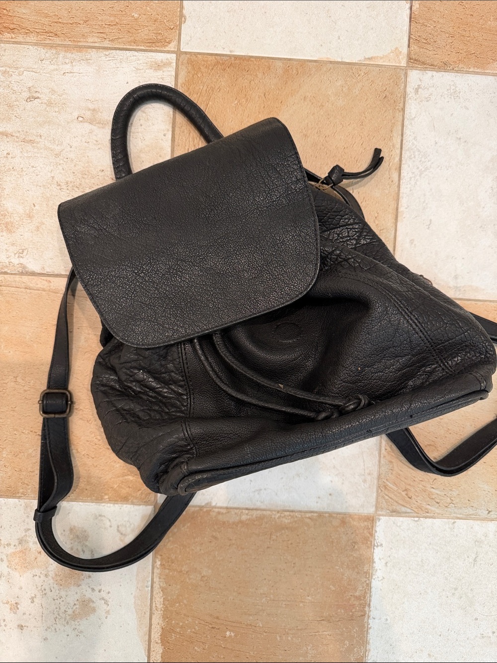 Leather backpack